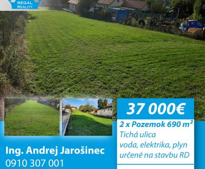 2 x Stavebný POZEMOK, 690 m2, Tvrdomestice, okr. TO