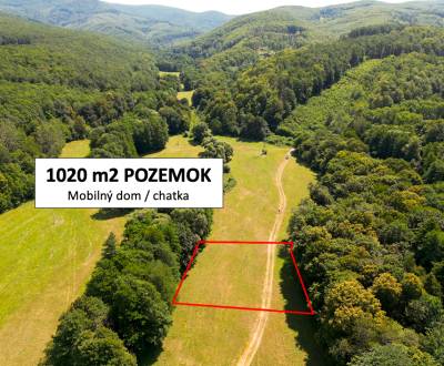 Horná Ves – 1.020 m2 POZEMOK na samote na karavan / chatku / prístrešo