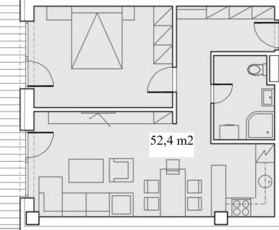 PREDAJ:2-izbový byt s lodžiou; Centrum Nitry;52,4 m2; 180.000€