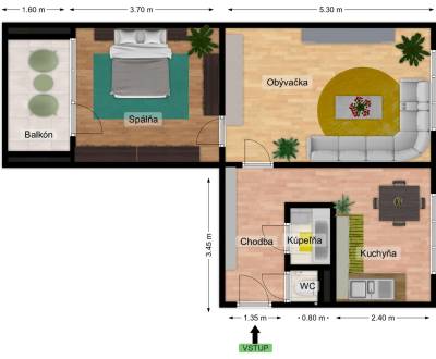 (56 m2) PRÍJEMNÝ 2i V CENTRE MESTA