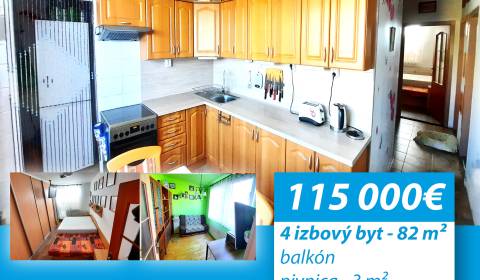 Znížená cena: 4-IZB.  BYT, Balkón, Pivnica, 82 m2, Východ, Topoľčany