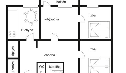 3izb.byt v Brezovej pod Bradlom 72m2