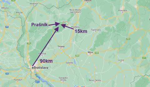 Orná pôda 2 x 6.000m2 v obci Prašník. okr. Piešťany