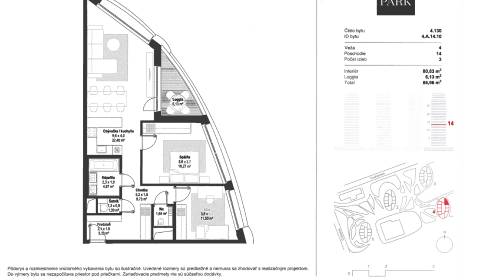 3-IZBOVÝ BYT NA 14NP S VÝHĽADOM, PIVNICA A PARKOVACIE MIESTO - SKYPARK