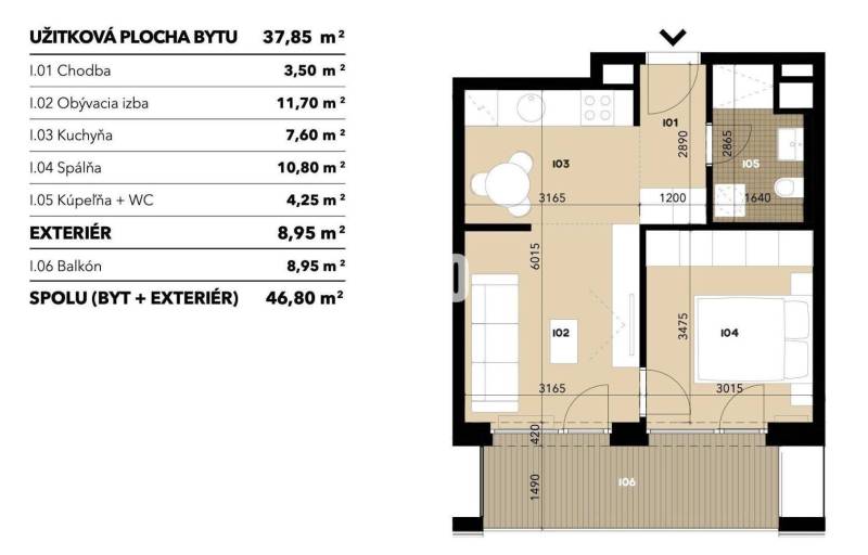 Bratislava - Nové Mesto 2-izbový byt prenájom reality Bratislava - Nové Mesto